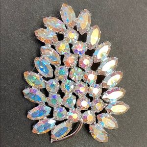 Vintage 1950s Aurora Borealis Rhinestone Pin B. David